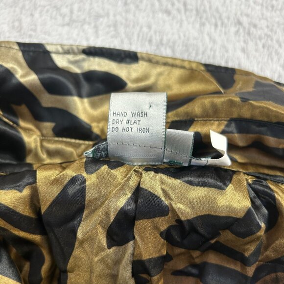 Alberto Makali Womens Black Animal Print Lining Trench Coat Jacket Large Pockets - Picture 4 of 9